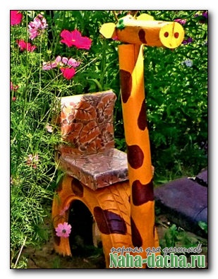 Жираф из автомобильной покрышки для сада