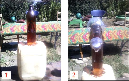 Садовые скульптуры из пластиковых бутылок